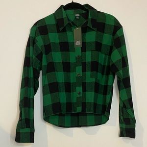 Wild Fable cropped flannel shirt